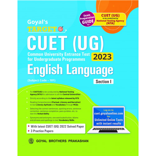 Goyal's Target CUET (UG) 2023 Section I - English Language (with 3 Sample Papers)