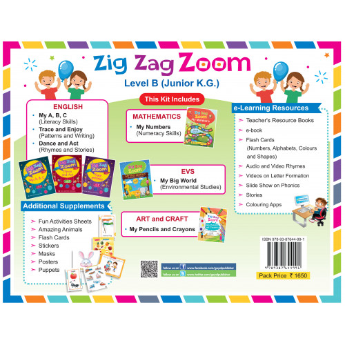 Zig Zag Zoom Level B Junior KG (Without Hindi)